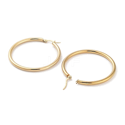 Ring 304 Stainless Steel Hoop Earrings for Women Men EJEW-B049-01F-G-1