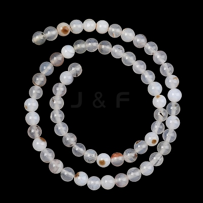 Natural Dendritic Agate Beads Strands G-D0005-18-6mm-1