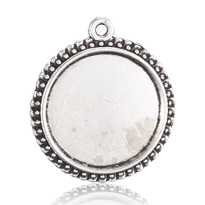 Tibetan Style Alloy Pendant Cabochon Settings PALLOY-P143-08AS-1