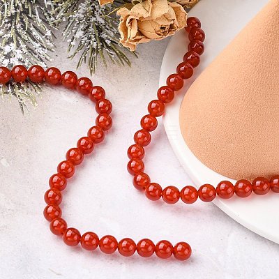 Natural Carnelian Beads Strands G-C076-6mm-2A-1