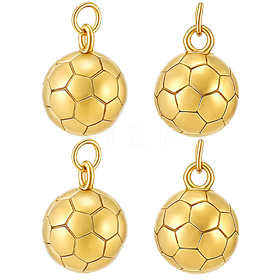 4Pcs Sports 304 Stainless Steel Pendants STAS-PH0007-33B-1
