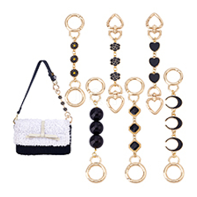 6Pcs 6 Styles Alloy Enamel Bag Extender Chains AJEW-PH01639-1