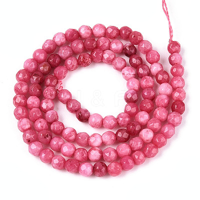 Dyed Natural White Jade Beads Strands G-T139-4mm-60-08-1