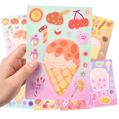 8Pcs PVC Self-Adhesive Stickers STIC-YW0001-06-1