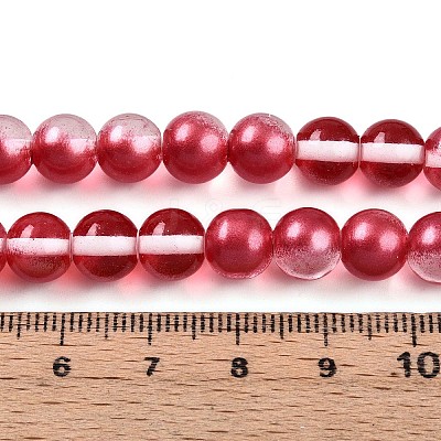 Baking Paint Transparent Glass Beads Strands DGLA-N011-8mm-06-1