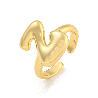 Brass Letter Open Cuff Rings for Women RJEW-G313-01Z-G-1