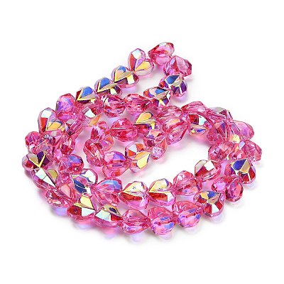 Electroplate Transparent Glass Beads Strands X-EGLA-B012-AB07-1