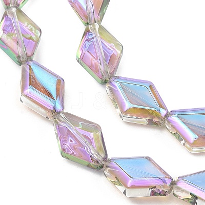 Electroplate Glass Beads Strands EGLA-B010-01A-HR02-1