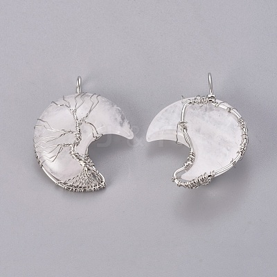 Natural Quartz Crystal Tree of Life Wire Wrapped Pendants G-L520-E06-P-1