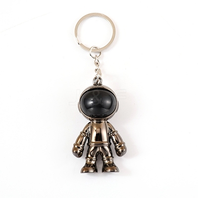 Plastic Astronaut Keychains KEYC-WH0024-02B-1