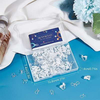 150Pcs 3 Style Plastic Clip-on Earring Findings KY-SC0001-72-1