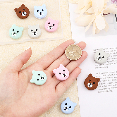 10Pcs 5 Colors Silicone Beads SIL-CA0001-91-1