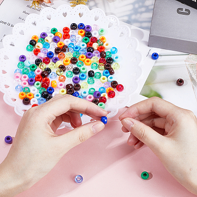 960Pcs 24 Colors Opaque Plastic Beads KY-SC0001-82-1