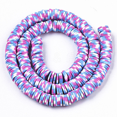 Handmade Polymer Clay Beads Strands X-CLAY-R091-8mm-01-1