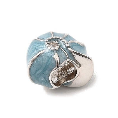 925 Sterling Silver Enamel European Beads STER-Z013-03P-1