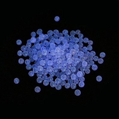 Luminous Glow in the Dark Transparent Glass Round Beads GLAA-F124-B01-1