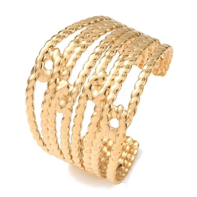 304 Stainless Steel Cuff Bangles BJEW-P382-01B-G-1