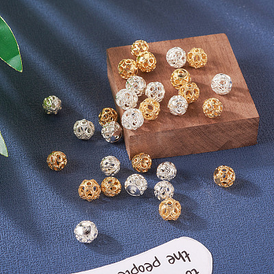 30Pcs 6 Style Brass Beads KK-TA0001-24-1