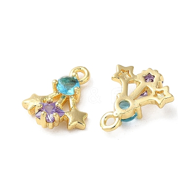 Brass Micro Pave Cubic Zirconia Charms KK-F872-20G-1