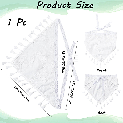 Flower Decor Lace Triangle Bandanas OHAR-WH20005-08A-1