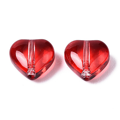 Transparent Spray Painted Glass Beads GGLA-S054-012A-02-1