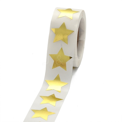 Metallic Foil Star Shape Paper Sticker Labels DIY-E023-03-1