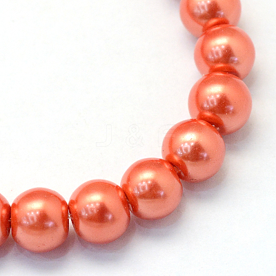 Baking Paint Pearlized Glass Pearl Round Bead Strands HY-Q003-6mm-38-1