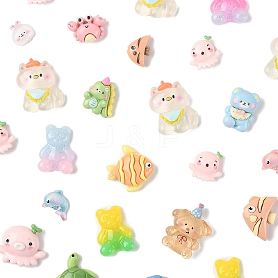 100Pcs Translucent Resin Cabochons RESI-FS0002-31-1