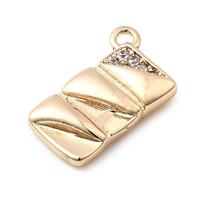 Brass Micro Pave Cubic Zirconia Charms KK-P337-03B-G-1
