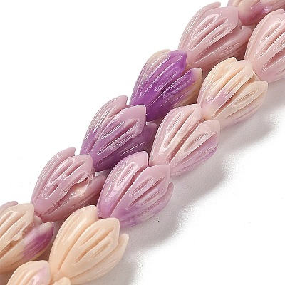 Synthetic Shell Dyed Carved Beads Strands SHEL-K007-08A-01-1