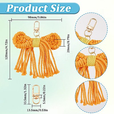 DIY Handmade Woven Cotton Bowknot Keychain Making Kits DIY-SC0028-14-1