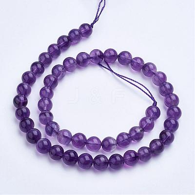 Natural Amethyst Bead Strands G-F422-02-8mm-1