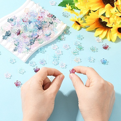 60G Baking Paint Transparent Glass Bead Caps DGLA-YW0001-63-1