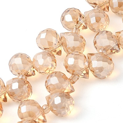 Electroplate Glass Beads Strands X-EGLA-D030-17I-1