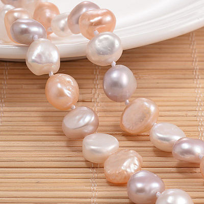 Natural Pearl Nuggets Beaded Necklace NJEW-P126-A-01C-01-1
