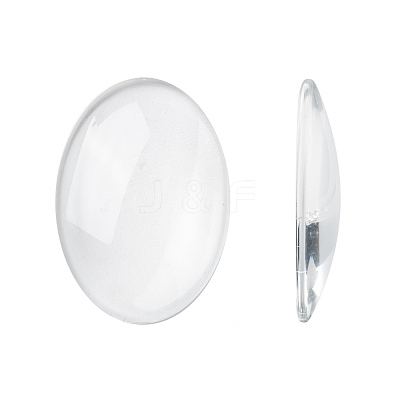 Transparent Oval Glass Cabochons X-GGLA-R022-35x25-1