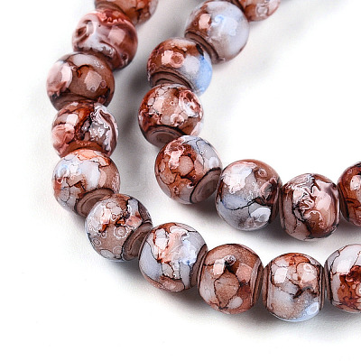 Baking Paint Glass Beads Strands X-DGLA-N003-6mm-A03-1