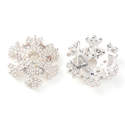 Brass Micro Pave Clear Cubic Zirconia Bead Caps KK-K378-48B-S-1