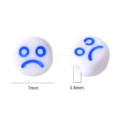 White Opaque Acrylic Beads MACR-YW0001-20E-1