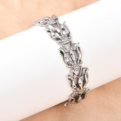 304 Stainless Steel Link Chain Bracelets BJEW-D379-09P-1