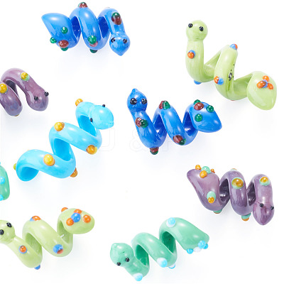 10Pcs 5 Colors Handmade Lampwork Enamel Beads LAMP-TA0002-48A-1