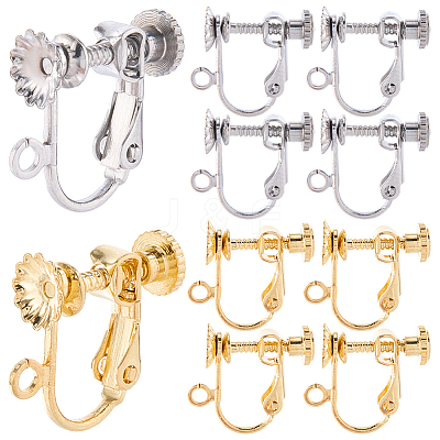 20Pcs 2 Colors 316 Surgical Stainless Steel Clip-on Earring Findings STAS-SC0010-45-1