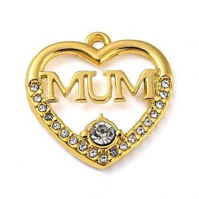 Ion Plating(IP) Real 18K Gold Plated 304 Stainless Steel Rhinestone Pendants STAS-P341-08G-01-1