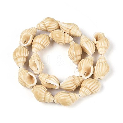 Handmade Printed Porcelain Beads Strand X1-PORC-T133-01F-1