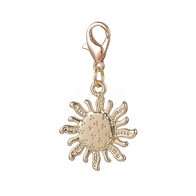 Sun Alloy Cat Eye Pendants Decorations HJEW-JM00903-1