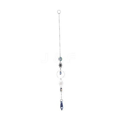 AB Color Plated Crystal Bullet Big Pendant Decorations HJEW-G019-03C-1