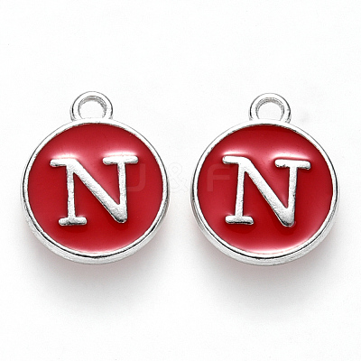 Platinum Plated Alloy Enamel Charms ENAM-S118-03N-P-1