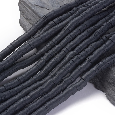 Flat Round Handmade Polymer Clay Beads CLAY-R067-8.0mm-42-1