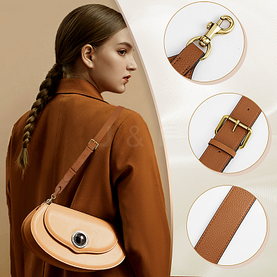 Adjustable Cowhide Bag Straps DIY-WH0304-694A-1