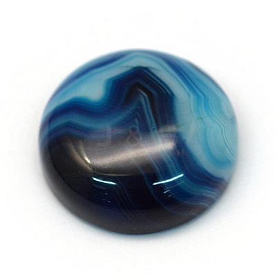 Dyed Natural Striped Agate/Banded Agate Cabochons G-R348-20mm-02-1
